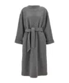 Mm6 Maison Margiela Felted-finish Belted Midi Dress In Gray