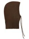 Mm6 Maison Margiela Ribbed Trim Wool Knit Hat In Brown