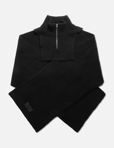 Mm6 Maison Margiela Fisherman Knit Camionneur Scarf In Burgundy
