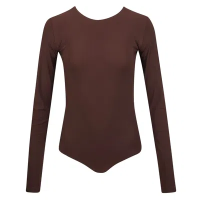 Mm6 Maison Margiela Fitted Long-sleeve Bodysuit In Black