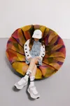 Mm6 Maison Margiela Five-panel Hat Branded With Numeric Logo In White