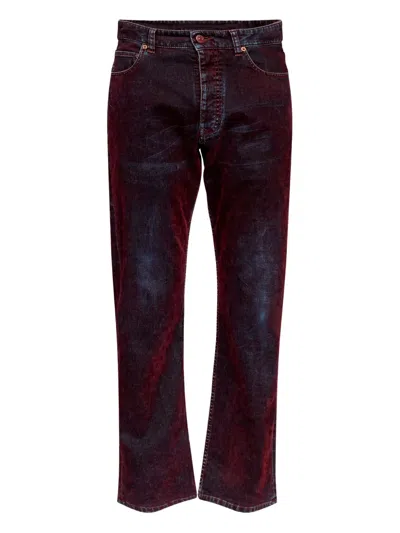 Mm6 Maison Margiela Five-pocket Faded Jeans In Red