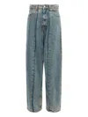 Mm6 Maison Margiela Panelled Wide-leg Jeans In Blue