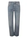 Mm6 Maison Margiela Five Pocket Split Hem Trousers In Blue