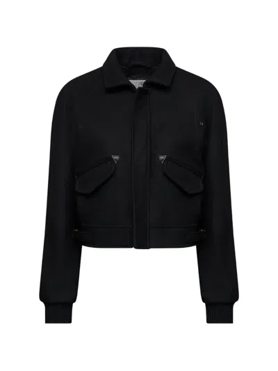 Mm6 Maison Margiela Flap-pocket Bomber Jacket In Black