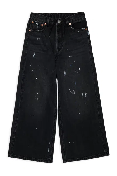 Mm6 Maison Margiela Kids' Flare Fit Jeans With Used Effect In Animal Print
