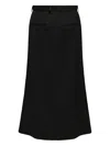 Mm6 Maison Margiela Flared Black Midi Skirt With Structured Design In Black