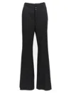 Mm6 Maison Margiela Mm6 By Maison Margiela Flared Black Wool Blend Pants With Contrast Stitching In Black
