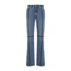 Mm6 Maison Margiela Flared Blue Jeans With Contrasting Stitching In Blue
