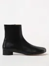 Mm6 Maison Margiela Logo Embroidered Block Heel Ankle Boots In Black