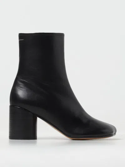 MM6 MAISON MARGIELA FLAT ANKLE BOOTS MM6 MAISON MARGIELA WOMAN COLOR BLACK,F16082002