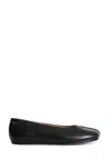 Mm6 Maison Margiela Mm6 By Maison Margiela Square Toe Ballerina Flats With Logo Stitching In Black
