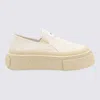 Mm6 Maison Margiela Ecru Canvas Slip On Sneakers In Beige