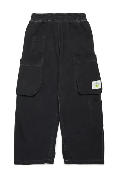 Mm6 Maison Margiela Fleece Cargo Pants In Black