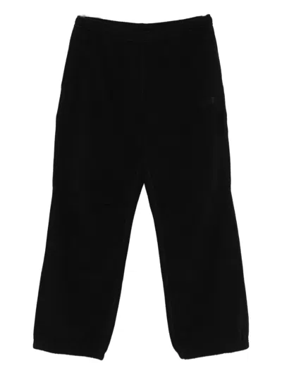 Mm6 Maison Margiela Fleece Cuffed-hem Trousers In Black