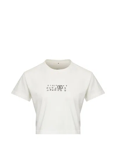 Mm6 Maison Margiela Flipped-print Overdyed T-shirt In White