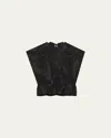 Mm6 Maison Margiela Floral Short-sleeve Top In Black