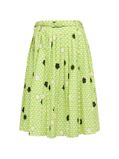 Mm6 Maison Margiela Floral-print Pleated Skirt In Multi