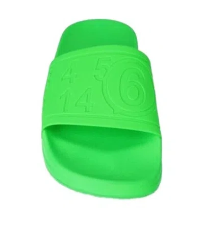 Mm6 Maison Margiela Fluorescent Green Slide Sandals