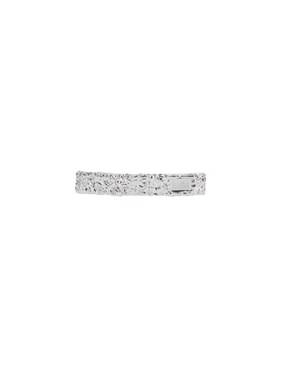 Mm6 Maison Margiela Polished Silver Minimalist Jewelry In Metallic