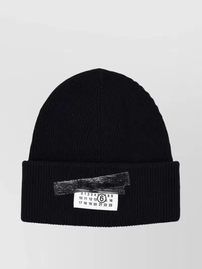 Mm6 Maison Margiela Folded Brim Ribbed Texture Hat