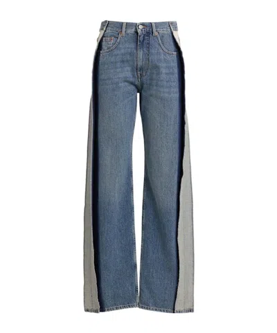 Mm6 Maison Margiela Folded Denim Straight Jeans In Blue