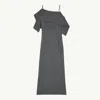 Mm6 Maison Margiela Folded Wool Dress In Gray