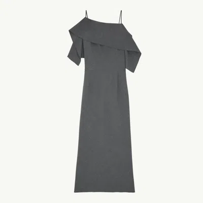Mm6 Maison Margiela Folded Wool Dress In Gray