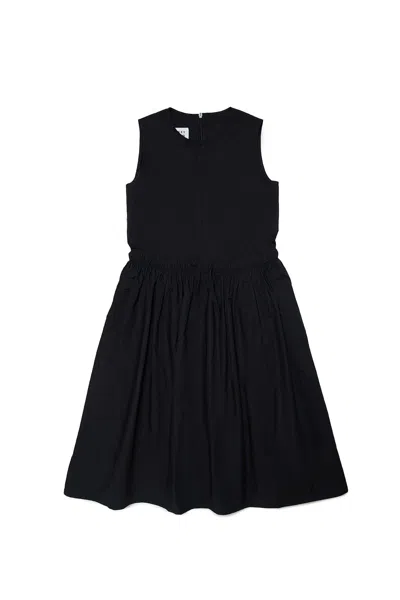 Mm6 Maison Margiela Kids' Sleeveless Cotton Dress In Black