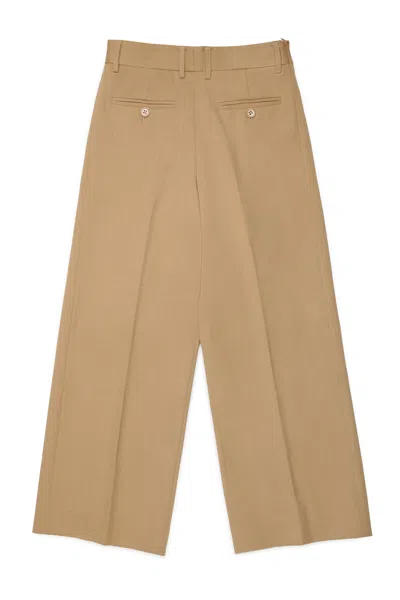 Mm6 Maison Margiela Kids' Formal Pants With Logo In Brown