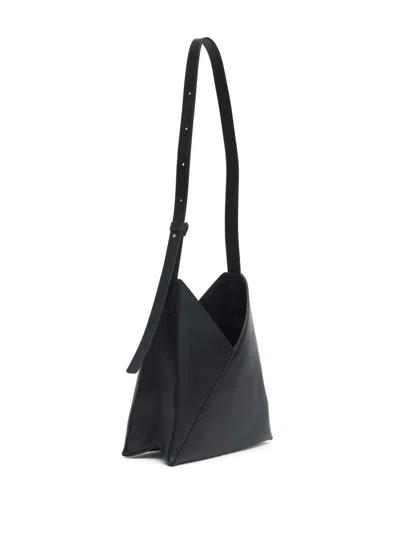 Mm6 Maison Margiela Fortune Cookie Leather Shoulder Bag In Black