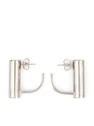 Mm6 Maison Margiela Found Object Earrings In Silver