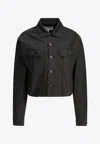 Mm6 Maison Margiela Four-stitch Denim Jacket In Black