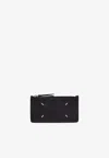 Mm6 Maison Margiela Four-stitch Leather Cardholder In Black