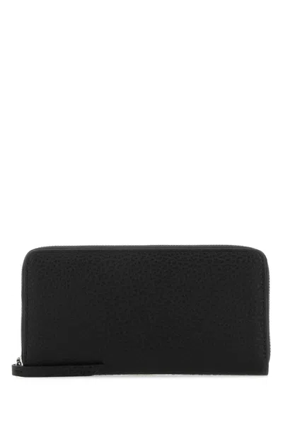 Mm6 Maison Margiela Four Stitches Wallet With Three-sided Zip In Black