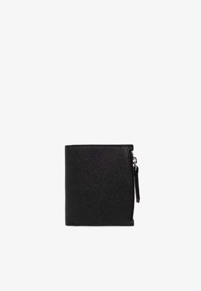Mm6 Maison Margiela Four-stitch Leather Wallet In Black