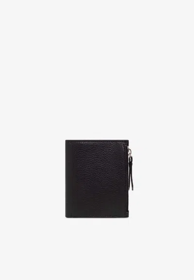 Mm6 Maison Margiela Four-stitch Leather Wallet In Black