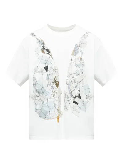 Mm6 Maison Margiela Fragmented Wings Graphic T-shirt In White