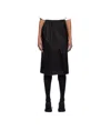 Mm6 Maison Margiela Black Frayed Edge Midi Skirt In Black