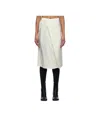 Mm6 Maison Margiela Off-white Frayed Edge Midi Skirt In White