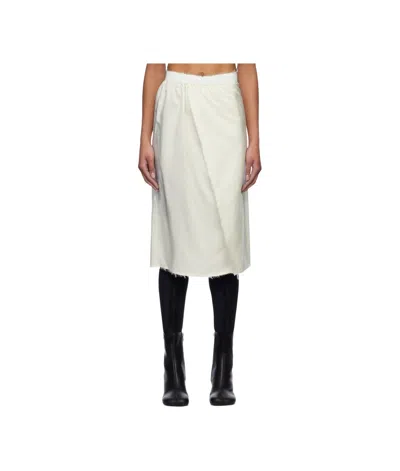 MM6 MAISON MARGIELA FRAYED EDGE MIDI SKIRT