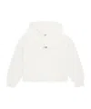 Mm6 Maison Margiela Frayed-hem Logo Hoodie In White