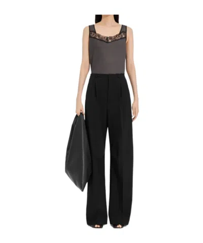 Mm6 Maison Margiela Frayed Tailored Trousers In Black