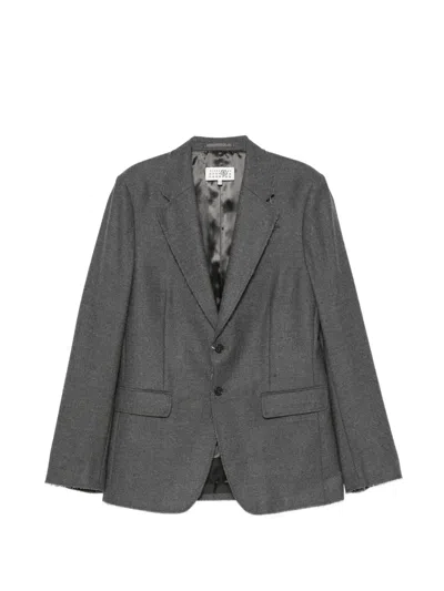 Mm6 Maison Margiela Long-sleeved Suit Jacket In Gray