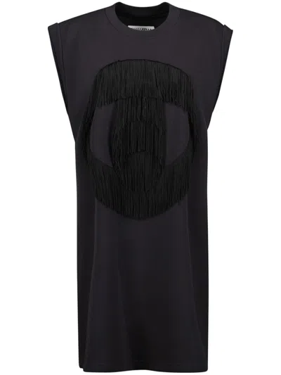Mm6 Maison Margiela Fringed Dress In Black