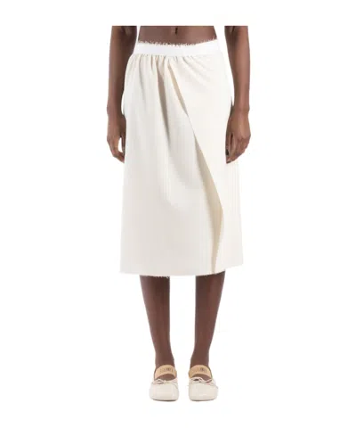 Mm6 Maison Margiela A-line Skirt In White