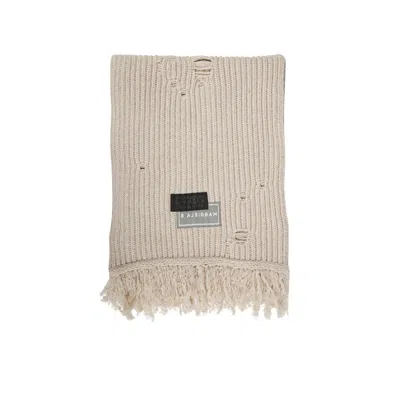 Mm6 Maison Margiela Fringed Wool Scarf In Brown
