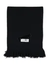 Mm6 Maison Margiela Rectangular Wool Scarf With Iconic Numeric Label In Black