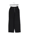 Mm6 Maison Margiela Teen Elasticated-waist Wide-leg Jeans In Black