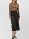 Mm6 Maison Margiela Front Slit High-waisted Midi Denim Skirt